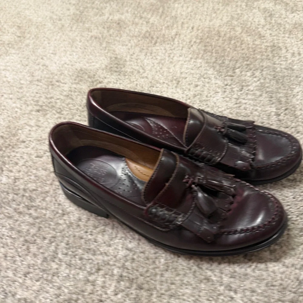 G.H. Bass Weejuns Barnett Mens 10M Burgundy Leather Tassel Kiltie Loafers Shoes